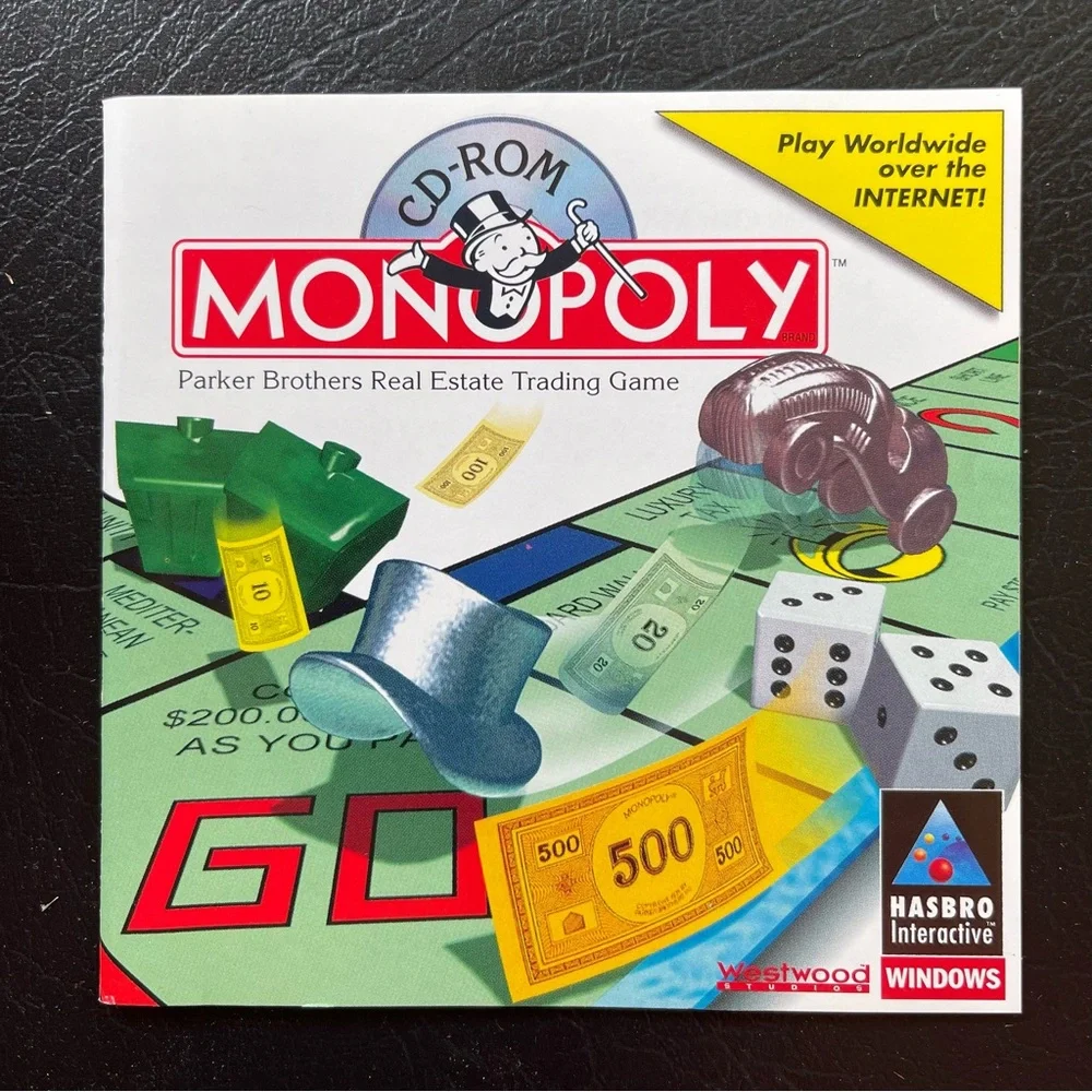 📦 Monopoly (Windows PC CD-ROM, 1996, HASBRO Interactive, Westwood w/ Manual)
